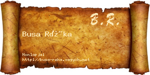 Busa Réka névjegykártya